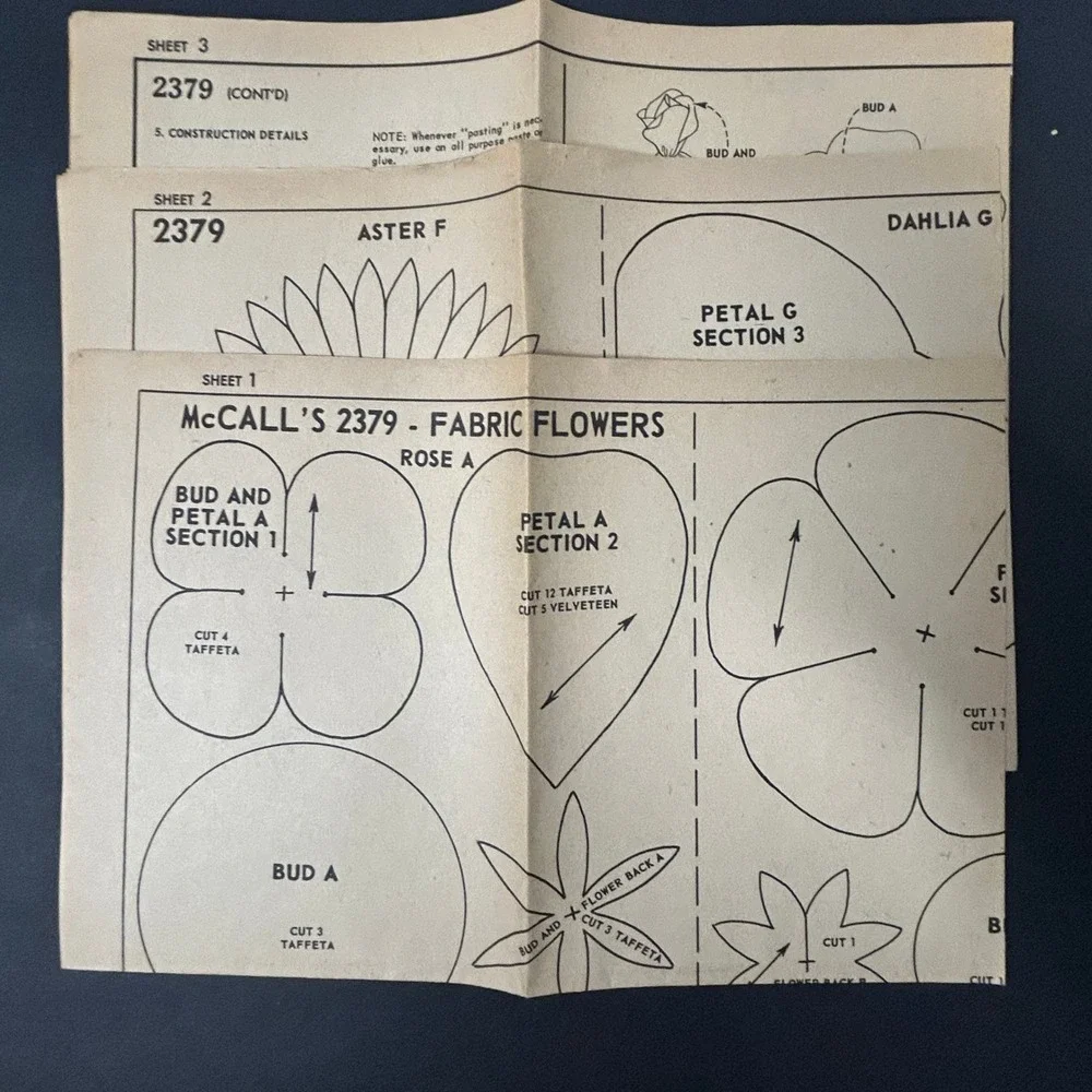 Vintage McCall's Pure-Rest Sewing Patterns Lot Tan Good Floral Dolls